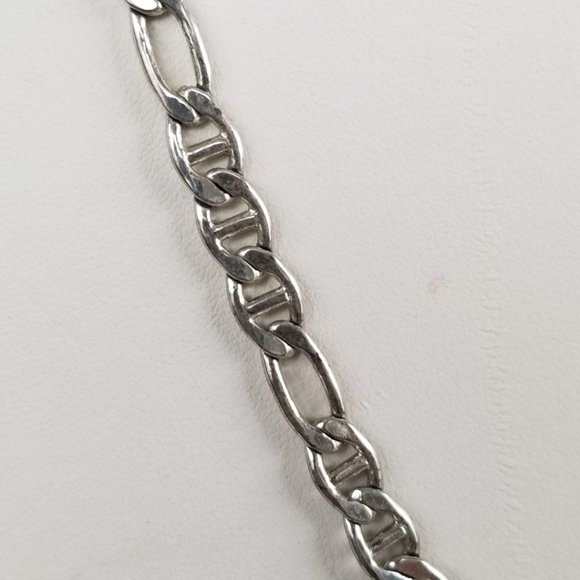 Vintage Mariner Chain Necklace 20" Silver Tone - Picture 4 of 13